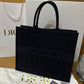 Christian Dior Cannage Embroidery Book Tote Bag With Dust Bag - Black - LABLEWHORE.COM