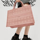 Christian Dior Cannage Embroidery Book Tote Bag With Dust Bag - Pink - LABLEWHORE.COM