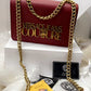 Versace Jeans Couture Saffiano Lock Crossbody Bag With OG Gift Box & Dust Bag Wine - LABLEWHORE.COM
