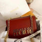 Versace Jeans Couture Saffiano Lock Crossbody Bag With OG Gift Box & Dust Bag Wine - LABLEWHORE.COM