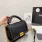 Chanel Le Boy Python Leather Bag Quilted Gold Hardware With OG Box & Dust Bag - LABLEWHORE.COM