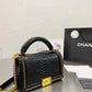 Chanel Le Boy Python Leather Bag Quilted Gold Hardware With OG Box & Dust Bag - LABLEWHORE.COM