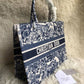 Dior Tiger Book Tote Oblique Embroidery With OG Box & Dust Bag & Scarf - LABLEWHORE.COM
