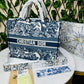 Dior Tiger Book Tote Oblique Embroidery With OG Box & Dust Bag & Scarf - LABLEWHORE.COM