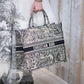 Dior Tiger Book Tote Oblique Embroidery With OG Box & Dust Bag & Scarf - LABLEWHORE.COM