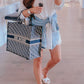 Navy Blue Dior Book Tote Oblique Embroidery With OG Box & Dust Bag & Scarf - LABLEWHORE.COM