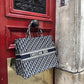 Black Dior Book Tote Oblique Embroidery With OG Box &amp; Dust Bag & Scarf - LABLEWHORE.COM