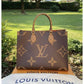 Louis Vuitton LV On The Go Premium Monogram and Monogram Reverse Leather Tote Bag With OG Magnetic Box & Dust Bag - LABLEWHORE.COM