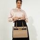 GUESS Aviana Tote Latte Black Handbags With Dust Bag - LABLEWHORE.COM