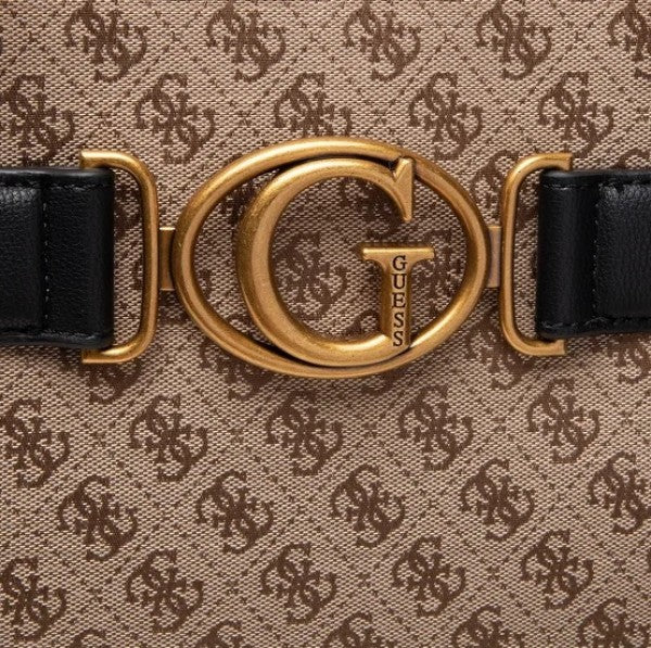 GUESS Aviana Tote Latte Black Handbags With Dust Bag - LABLEWHORE.COM