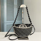 Tory Burch Fleming Soft Patent Border Crescent Premium Bag With OG Box & Dust Bag