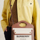 Burberry Two-tone Canvas and Leather Pocket Bag With OG Box & Dust Bag