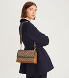 Tory Burch T Monogram Genuine Leather Shoulder Bag With OG Box & Dust Bag & Accessories