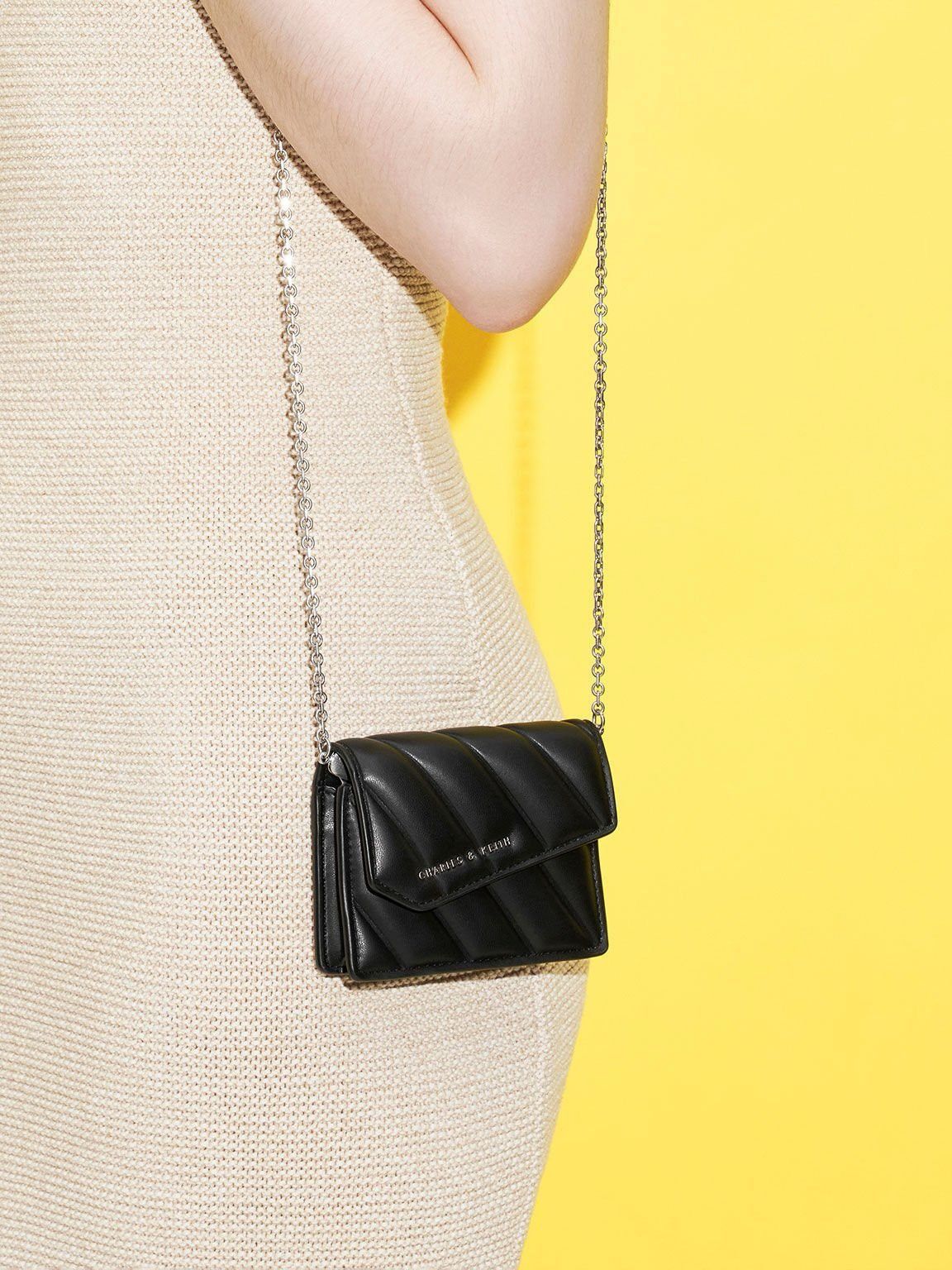Charles & Keith Mini Asymmetric Flap Sling Bag With OG Box