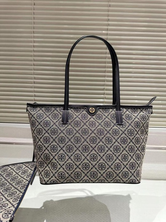 Tory Burch Monogram Tote With OG Box & Dust Bag & Extra Pouch