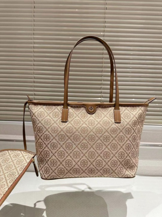 Tory Burch Monogram Tote With OG Box & Dust Bag & Extra Pouch
