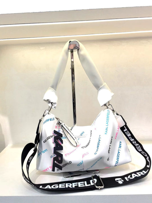 KARL SIGNATURE KNOTTED PADDED HOBO BAG