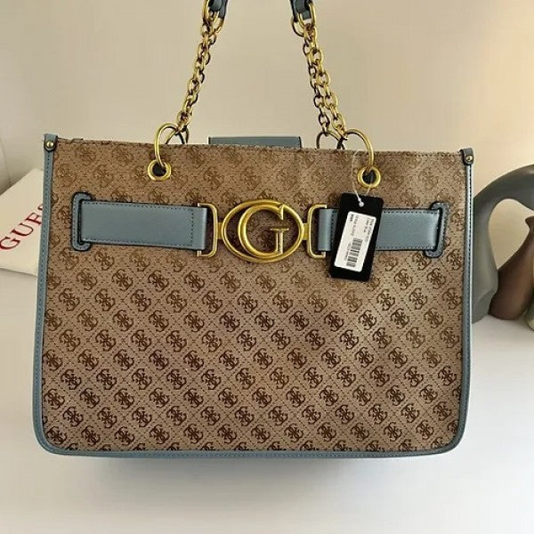 GUESS Aviana Tote Latte Black Handbags With Dust Bag