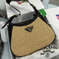 Prada Jute Shoulder Bag With OG Box & Dust Bag