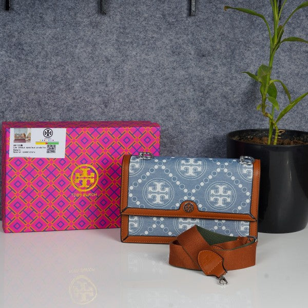 Tory Burch T Monogram Shoulder Bag With Adjustable Strap With OG Box