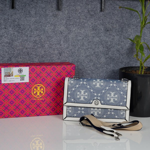 Tory Burch T Monogram Shoulder Bag With Adjustable Strap With OG Box