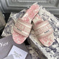 Christian Dior Pink Tiger Dway Slide With OG Box & Carry Bag