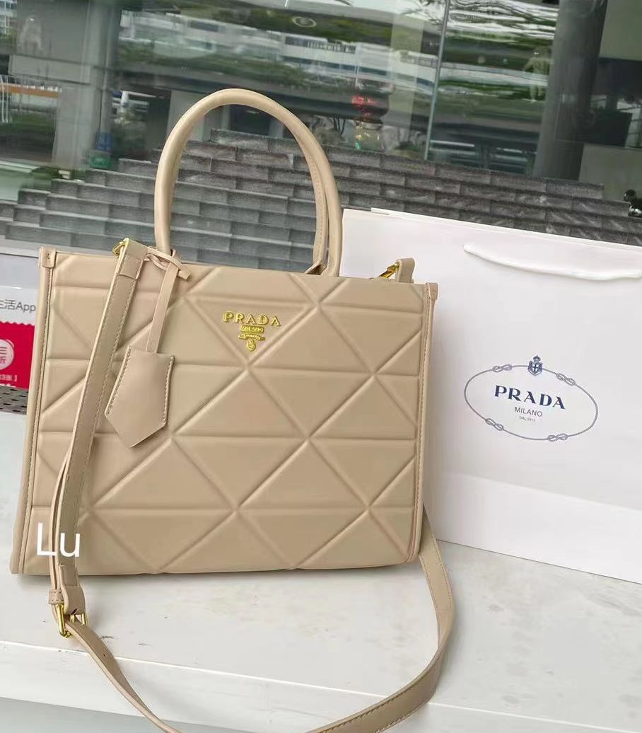 Prada Symbole Quilted Large Tote Bag With OG Box & Dust Bag