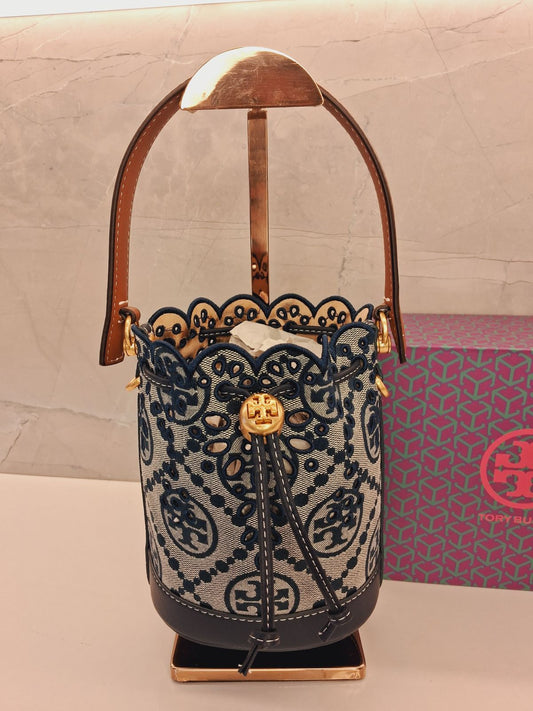 Tory Burch T Monogram Jacquard Mini Bucket Bag