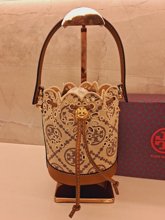 Tory Burch T Monogram Jacquard Mini Bucket Bag