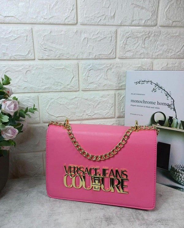 Versace Jeans Couture Saffiano Lock Crossbody Bag