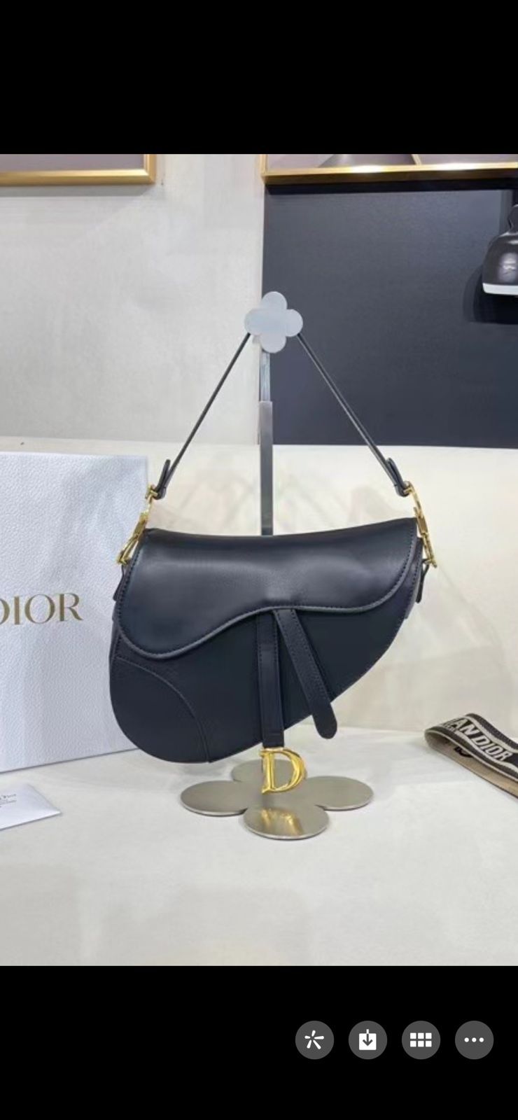 Dior Saddle Premium Leather White With OG Box