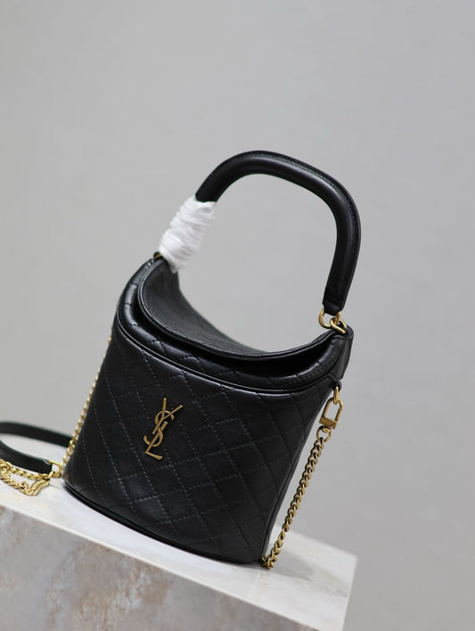 YSL GABY BUCKET SMALL SIZE TOP HANDLE WITH LONG STRAP