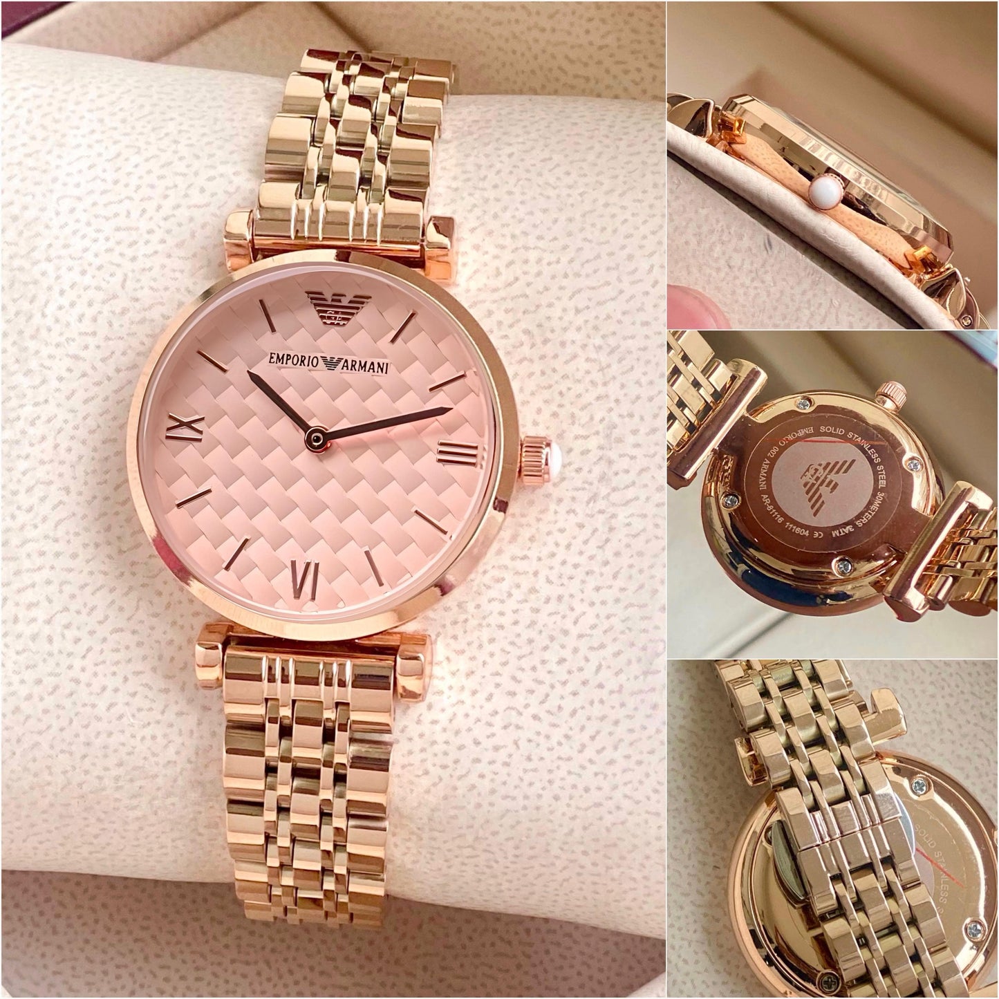 All New Emporio Armani Women's Rose Gold in 3D looking