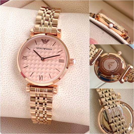 All New Emporio Armani Women's Rose Gold in 3D looking