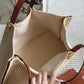 VALENTINO V LOGO STRAW PLAQUE TOTE BAG
