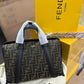 FENDI MEDIUM BOSTON 365 FF JACQUARD HANDBAG