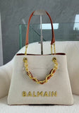 BALMAIN JACQUARD TOTE IN TOWN