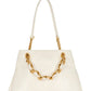 BALMAIN CHAIN EMBELLISHED PLAIN LEATHER TOTE BAGS