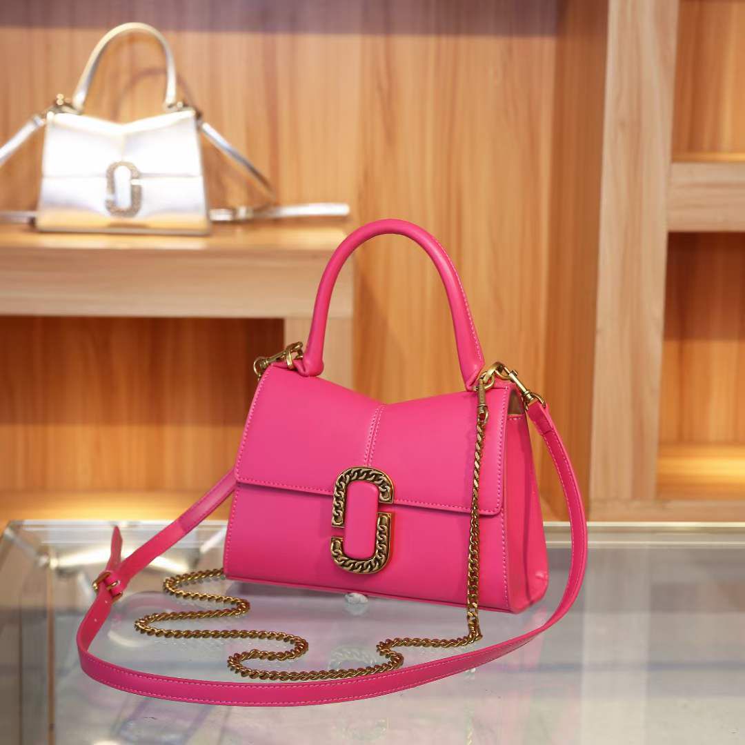 MARC JACOBS ST.MARC CONVERTIBLE TOP HANDLE SHOUDER STRAP AND CHAIN CROSSBODY BAG