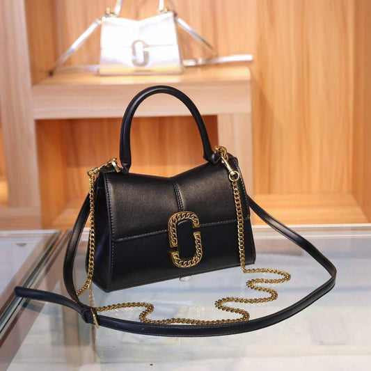 MARC JACOBS ST.MARC CONVERTIBLE TOP HANDLE SHOUDER STRAP AND CHAIN CROSSBODY BAG