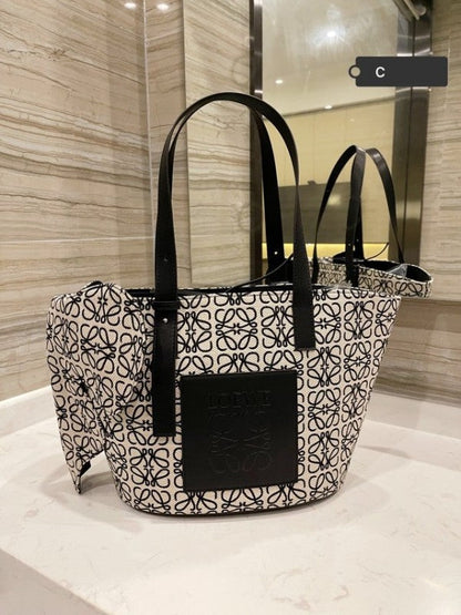 Loewe Elephant Anagram Premium Edition Basket Tote Bag With Dust Bag