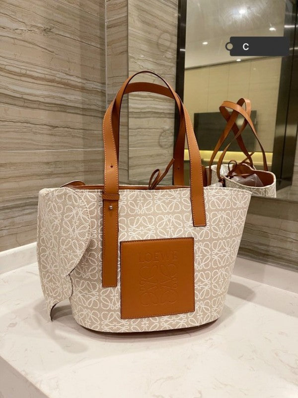 Loewe Elephant Anagram Premium Edition Basket Tote Bag With Dust Bag