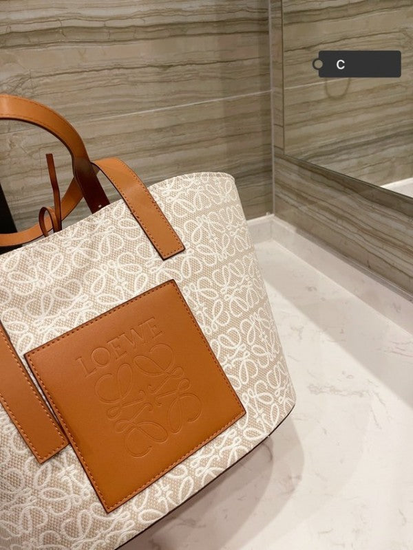 Loewe Elephant Anagram Premium Edition Basket Tote Bag With Dust Bag