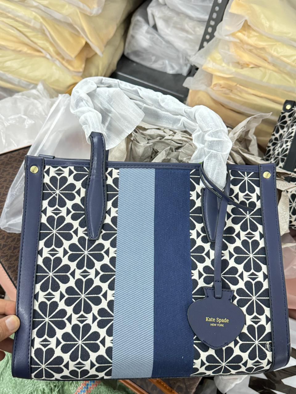 KATE SPADE JACQUARD LARGE TOTE BAG