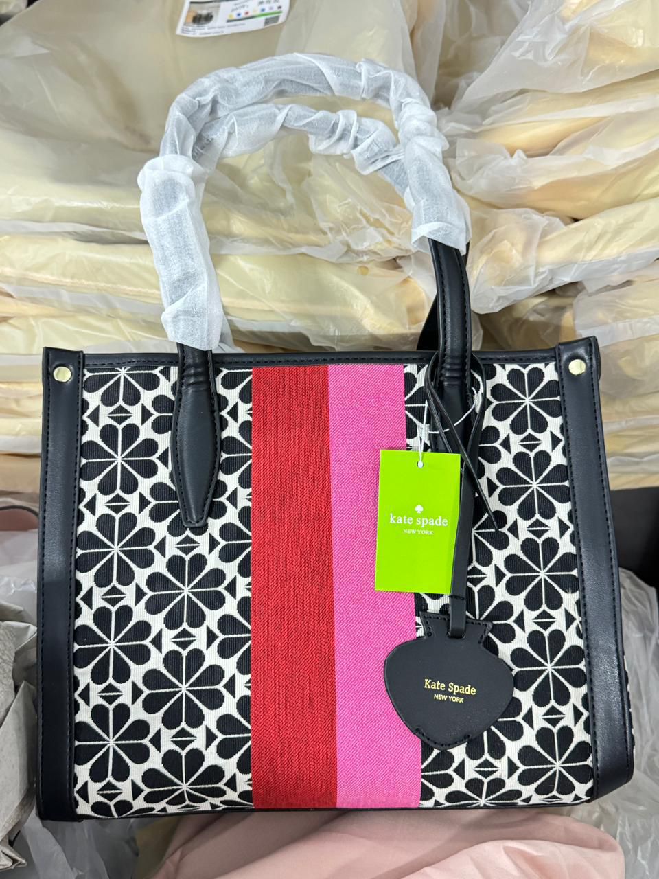 KATE SPADE JACQUARD LARGE TOTE BAG