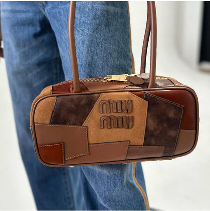 MIU MIU BEAU PATCHWORK RECTANGULAR HANDBAG