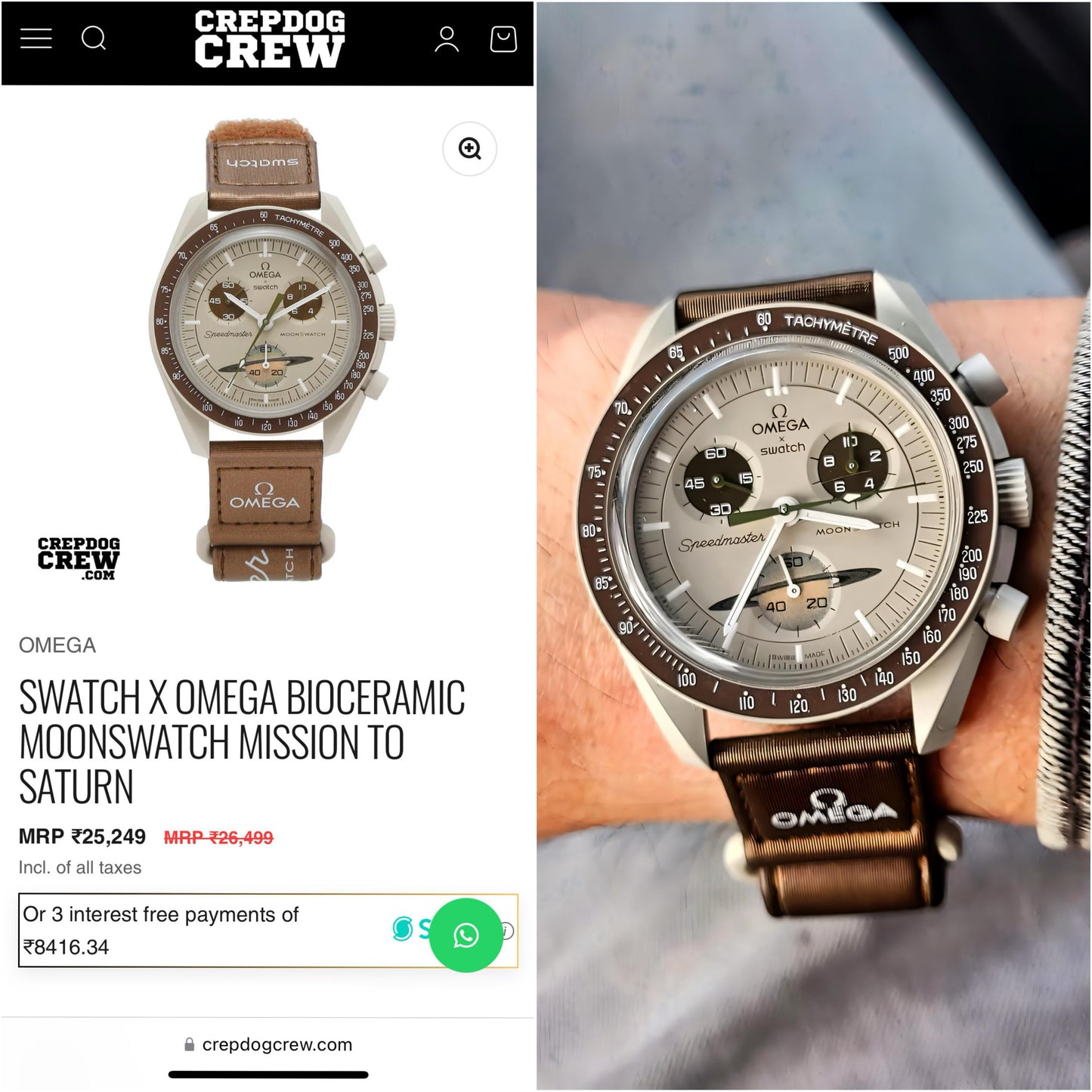 Omega Moons watch Mission to the Saturn Original Model Series