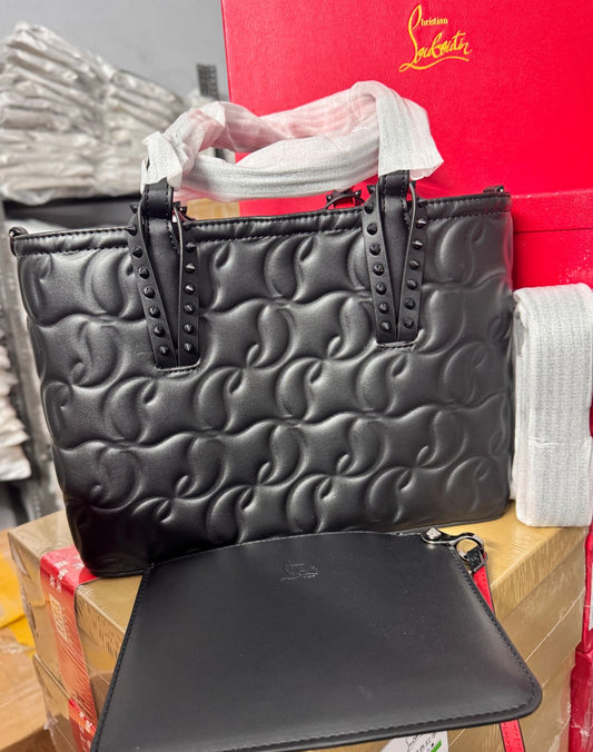 CHRISTIAN LOUBOUTIN CABATA MEDIUM SIZE GENUINE LEATHER TOTE BAG