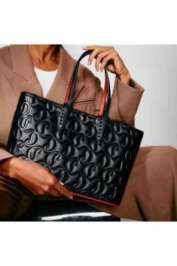 CHRISTIAN LOUBOUTIN CABATA MEDIUM SIZE GENUINE LEATHER TOTE BAG