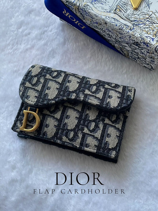 DIOR OBLIQUE BLOOM CARD HOLDER WALLET